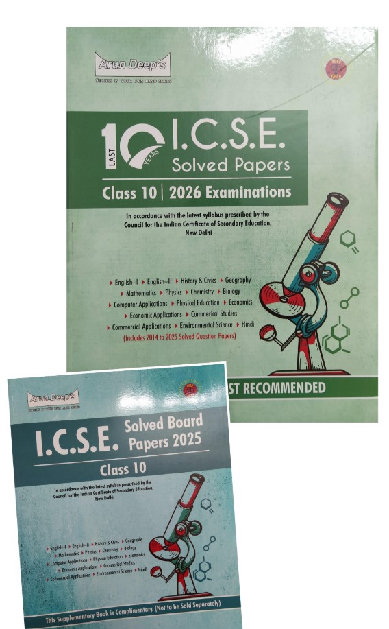 ARUN DEEPS LAST 10 YEARS ICSE SOLVED PAPERS CLASS 10TH 2026 EXAMINATION 